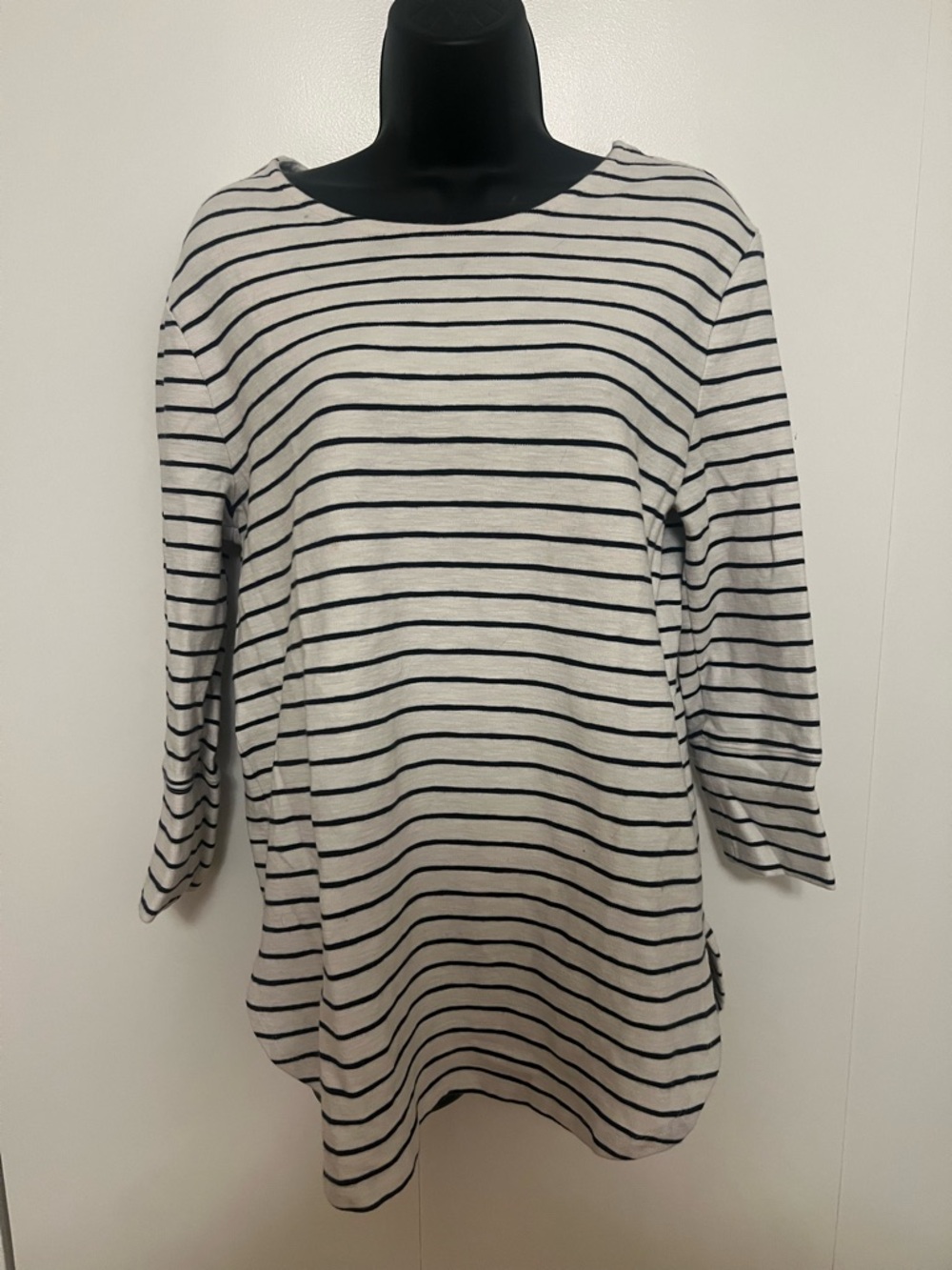 Merona- Striped Boatneck Tunic Top - Black & White (Cotton)